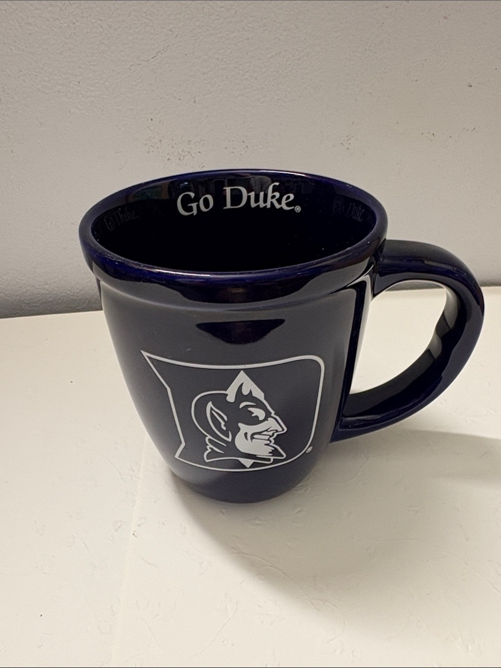 Duke Blue Devils "Go Duke" Ceramic Coffee Mug - Navy
